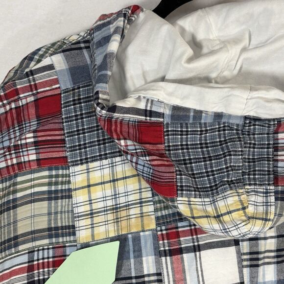 Serengeti Vintage Plaid Patchwork Size 3X Hooded Jacket Lined Zip Cotton Hoodie - Picture 7 of 12